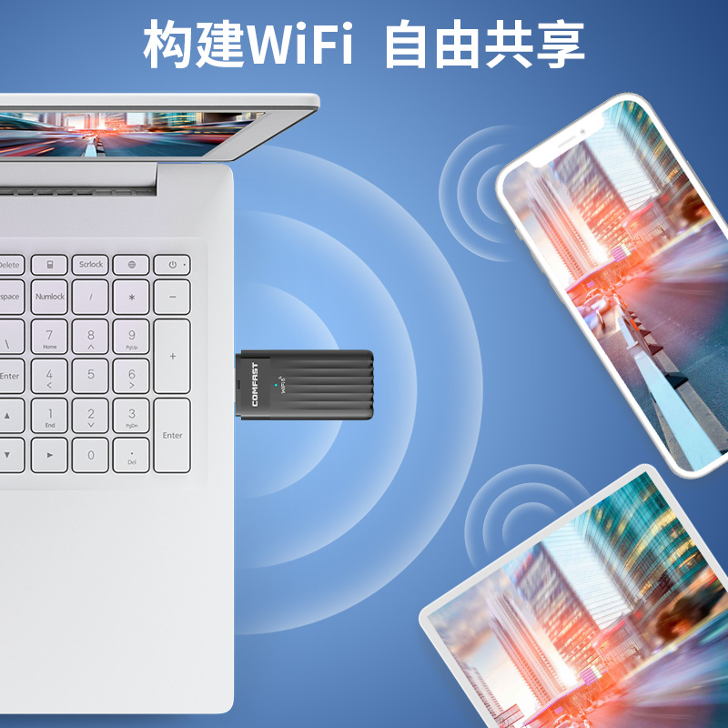 【3000M免驱】COMFAST WiFi6电竞无线网卡台式机笔记本电脑wifi接收器发射器即插即用千兆双频网络信号970AX - 图3