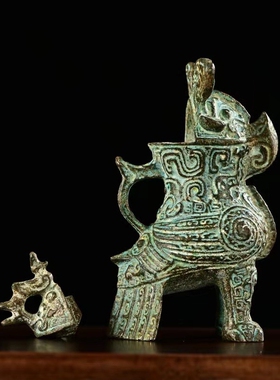 青铜器摆件商代妇好鸮尊仿古工艺礼品河南博物院文创中式家居摆件