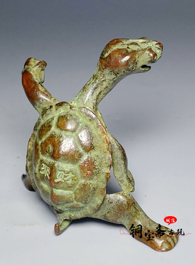 回流铜器小乌龟摆件招财进宝纳福吉祥物桌面装饰护身符复古老物件
