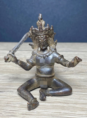 仿古铜器欢喜佛像菩萨一对尼泊尔藏密佛像密宗明王家居供奉佛摆件