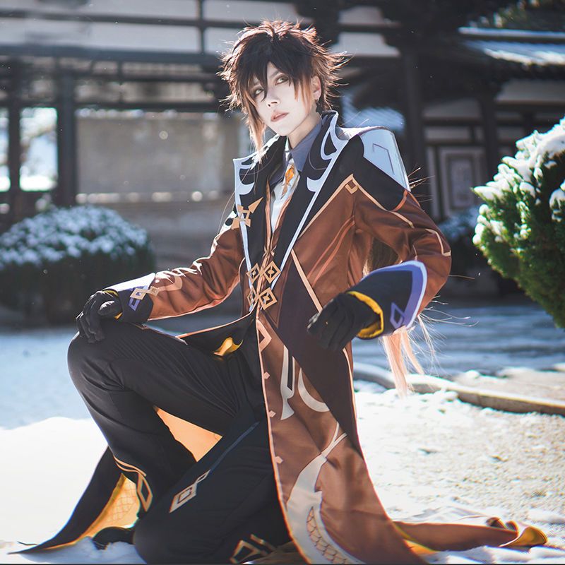 原神cos服钟离cos全套制服游戏套装cosplay服装男钟离C服 - 图0