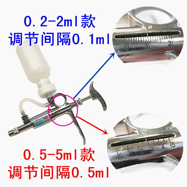 骏马2ml 5ml 兽用连续注射器 猪牛羊鸡兔 疫苗连续注射器 可调 针 - 图0