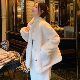 Korean style loose mink plush short stand collar jacket for women