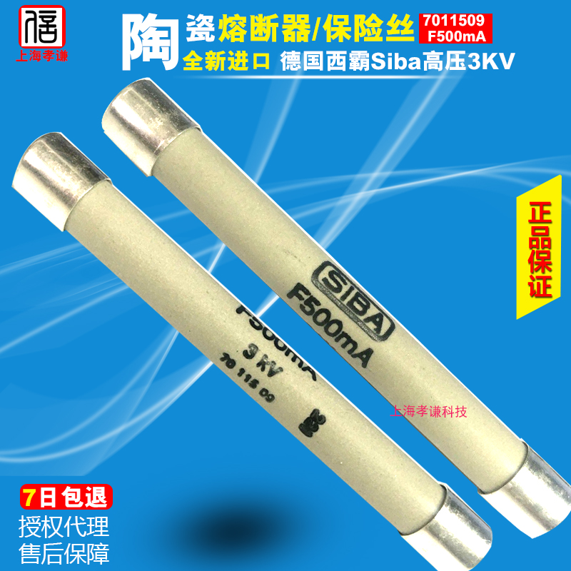 SIBA高压熔断器185000 F250mA F315mA F400mA F630mA 3KV 8X85mm-图1