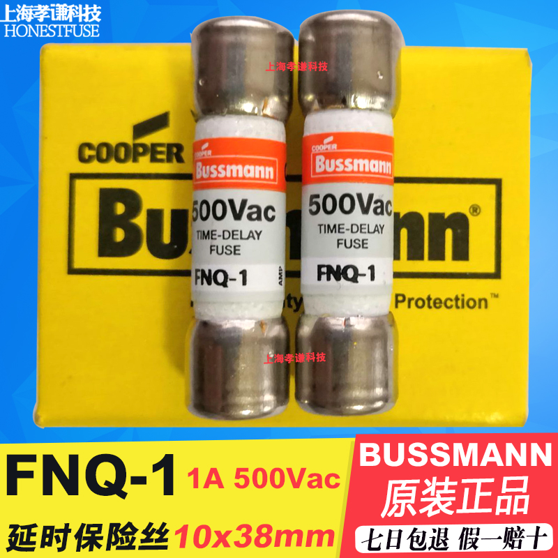 美国BUSSMANN保险丝FNQ-1/2 TRON 500Vac 0.5A 10x38mm延时熔断器 - 图0