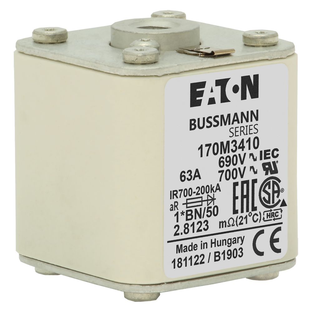 EATON伊顿陶瓷保险丝BUSSMANN快速熔断器170M3410 690V/63A 1*BN - 图1