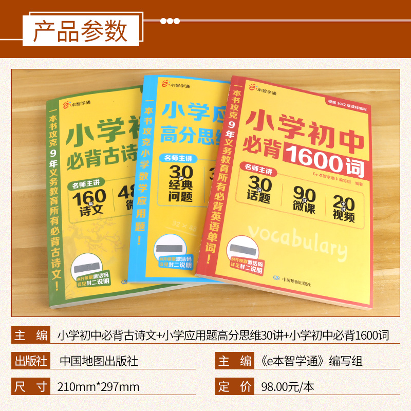 小学初中背古诗文135+25篇应用题高分思维30讲小学初中英语必背1600词一二三四五六七八九年级强化专项训练题创新思维e本智学通-图0