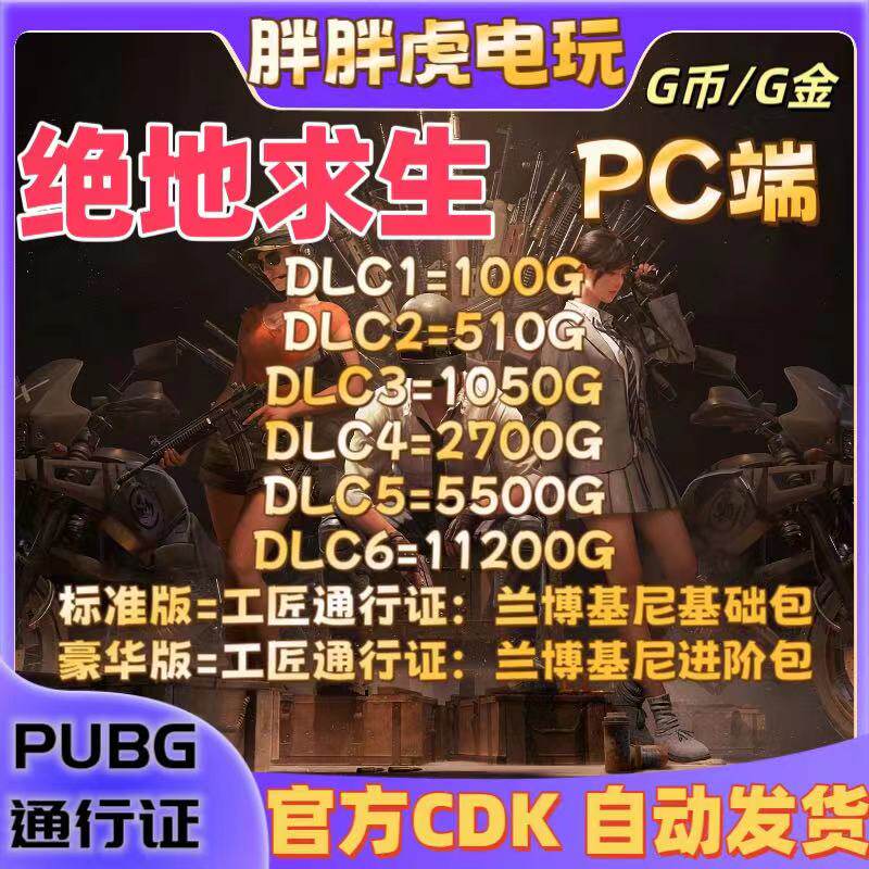 PUBGG币CDK兑换码绝地求生金币吃鸡G游戏币皮肤点卷官方充值激活