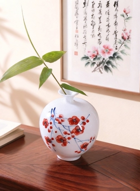 中式陶瓷桌面摆件小花器