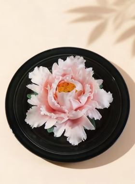 手工陶瓷花牡丹玫瑰香薰摆件