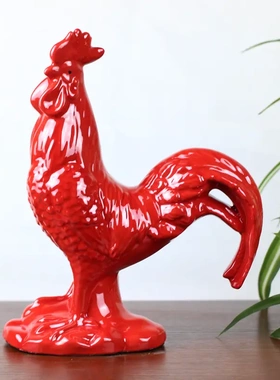 陶瓷大公鸡摆件家居装饰品生肖鸡