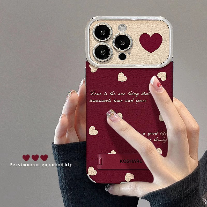 2025新年女款蝴蝶结适用苹果16pro安可拉红手机壳红色15promax支架Phone14plus大视窗羊皮13高级感11电镀12套