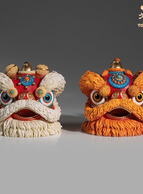 铜师傅醒狮国潮铜摆件客厅工艺品