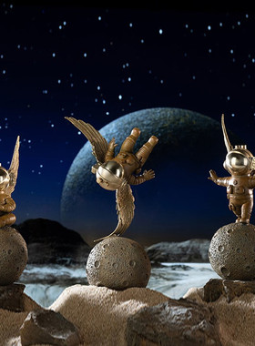 铜师傅太空梦宇航员工艺品