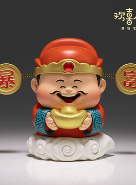 铜师傅欢喜小将天天暴富招财摆件