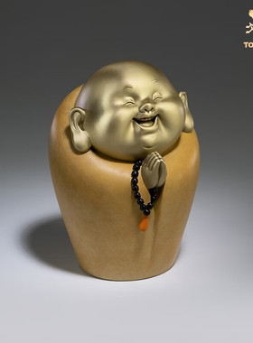 铜师傅弥勒佛中式客厅铜摆件