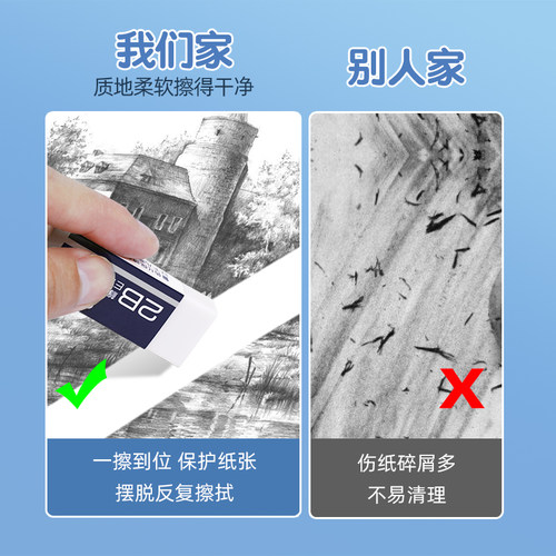 得力无屑橡皮擦小学生专用像笔擦不留痕儿童2b比像皮檫4b学生幼儿园象皮无痕文具学习用品考试美术神器 - 图0