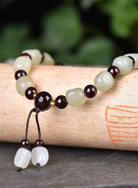 玉阅珠宝女和田玉简约天然手链