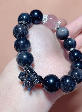 精致银耀石搭配蝴蝶手链