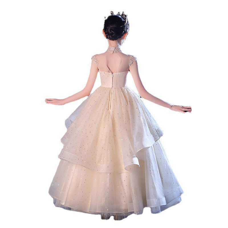 儿童婚纱晚礼服洋气高端花童主持人女孩钢琴走秀演出夏季女童裙子,淘宝优惠券,粉丝福利购,淘宝优惠卷