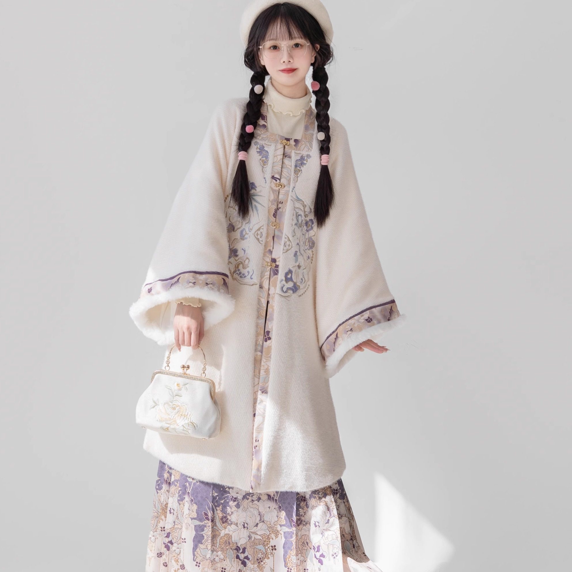 荟萃阁原创【绒绒】汉服女明制方领对襟衫马面裙加厚加绒刺绣冬款,淘宝优惠券,粉丝福利购,淘宝优惠卷