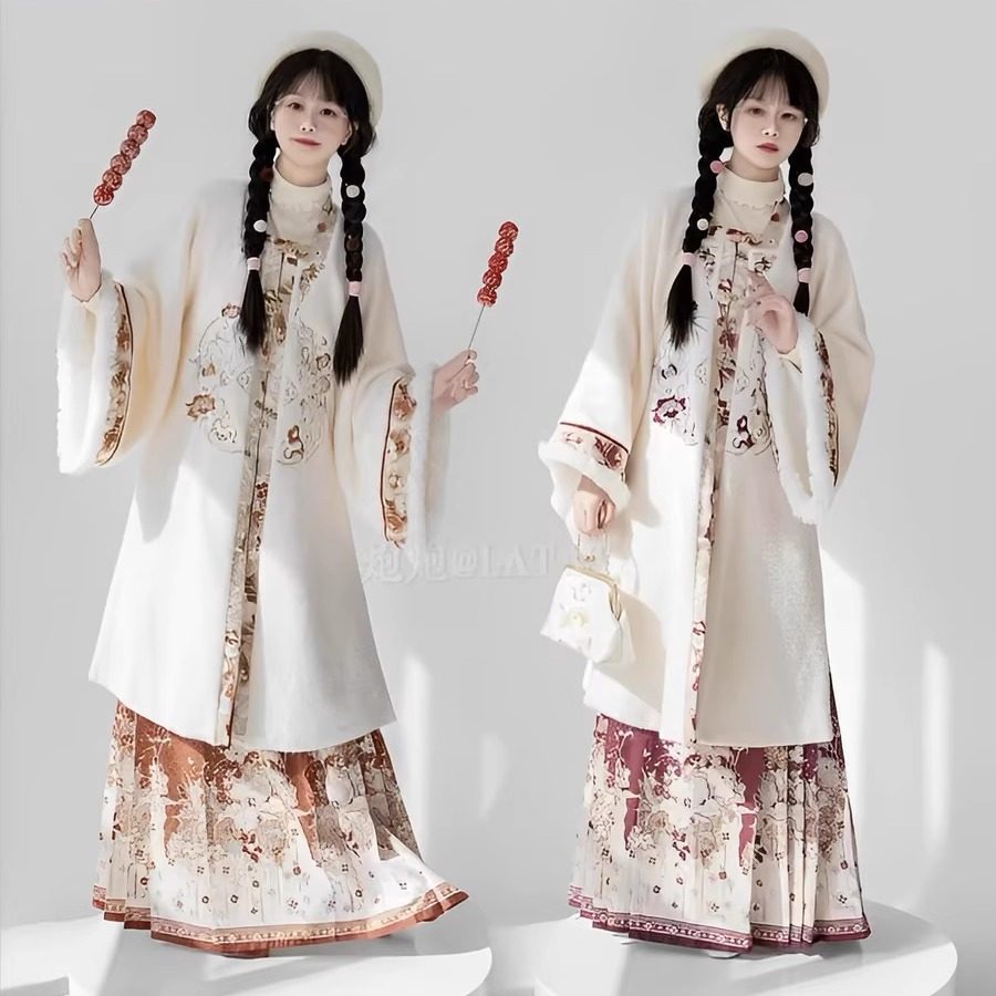 荟萃阁原创【绒绒】汉服女明制方领对襟衫马面裙加厚加绒刺绣冬款,淘宝优惠券,粉丝福利购,淘宝优惠卷