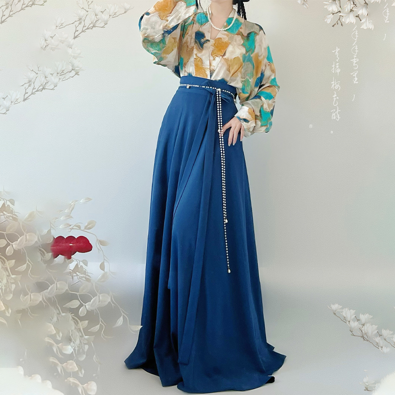 汉青月原创汉服女【征集中】唐制圆领褙子飞机袖八破裙日常春夏款 - 图2