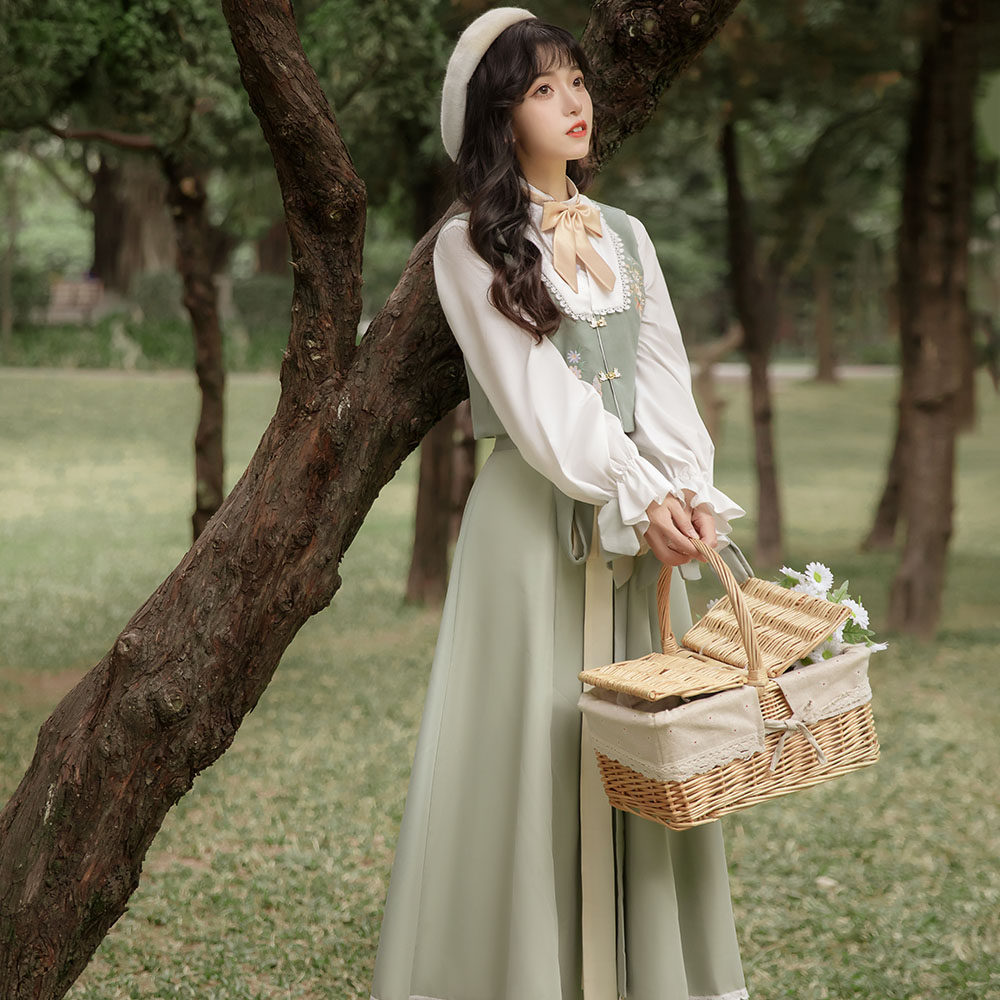 (迷蝴蝶)原创汉服女新款改良汉元素套装破裙中国风日常春夏季款_虎窝淘