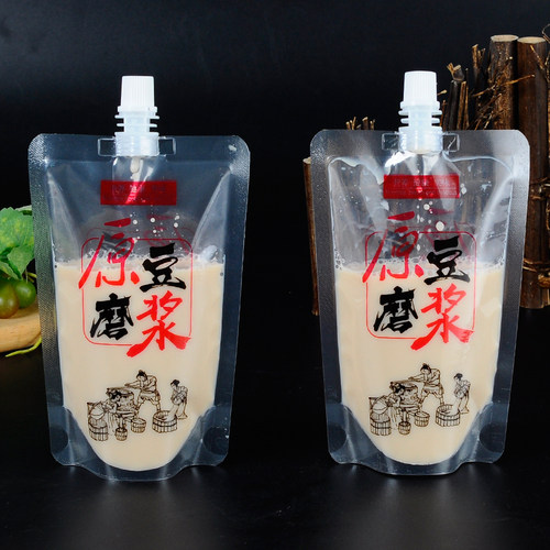 豆浆袋子自立吸嘴袋透明早餐饮料果汁袋一次性便携式打包袋商用 - 图1