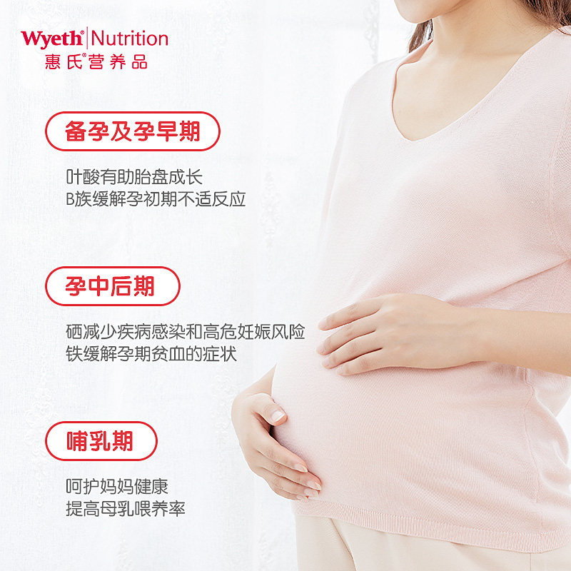 惠氏玛特纳叶酸片60片孕妇型备孕片 三六零大药房叶酸