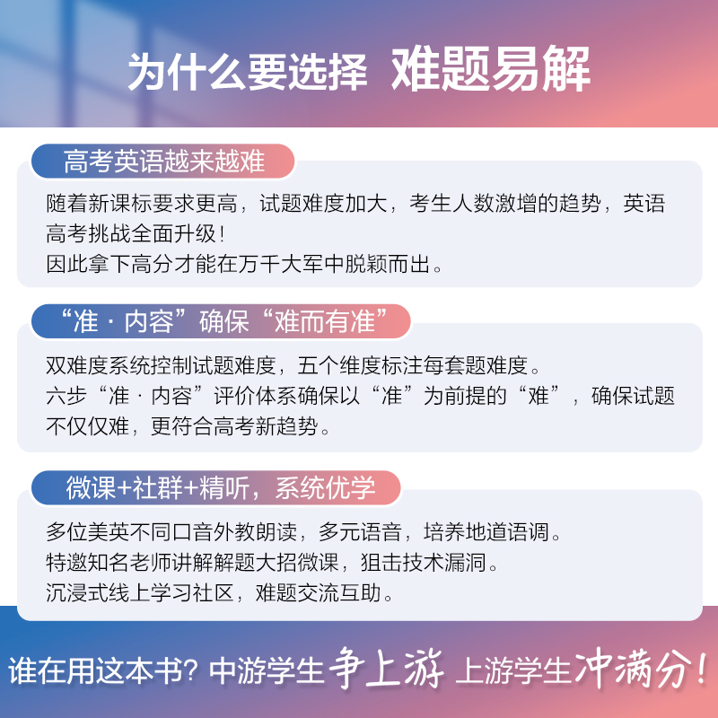 2026新版】星火英语高中英语难题易解听力高分特训练高三高考英语听力理解拔高冲刺专项训练教辅资料模拟试题真题在线听力音频 - 图0