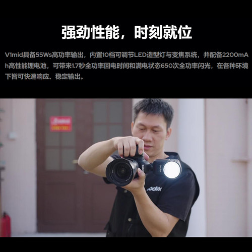 【新品现货】神牛V1mid相机闪光灯圆头TTL迷你户外热靴机顶灯适用于佳能R10 R8索尼zve10  a7c2松下尼康富士 - 图1