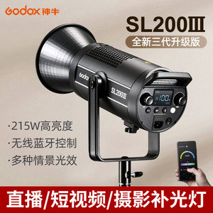 (Godox)神牛SL-200W III 三代摄影灯室内主播直播LED补光灯摄像灯视频灯光影楼实景棚拍摄太阳灯