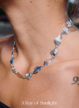 A Ray of sunlight原创涟漪系列天然石项链女小众锁骨链设计师款