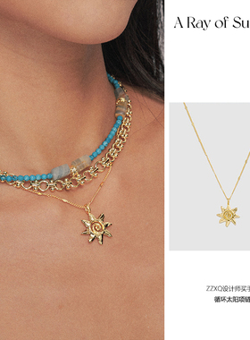 A Ray of Sunlight25秋冬埃及系列太阳吊坠项链百搭叠戴原创小众