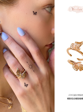 【新品】LHwindsor温莎珠宝蝶影组合精致蝴蝶戒指原创设计