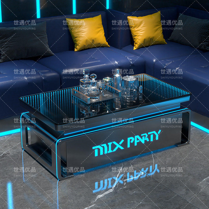 新款KTV包厢派对房轻奢高档发光茶几深渊效果桌子酒吧台厂家直销 - 图1