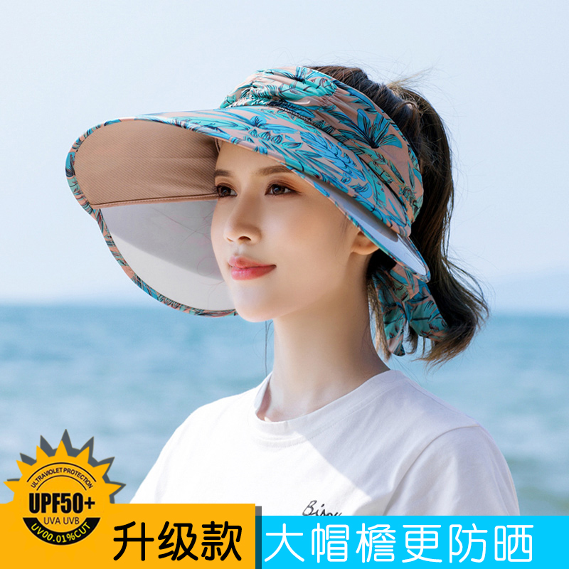 遮阳帽女防晒紫外线夏季时尚韩版潮百搭遮脸太阳帽大帽檐空顶帽子