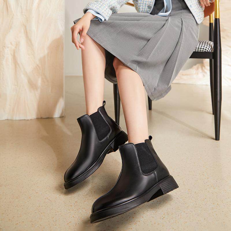 康奈女鞋冬季切尔西靴短靴冬季中跟 女靴厚底瘦瘦靴女,淘宝优惠券,粉丝福利购,淘宝优惠卷