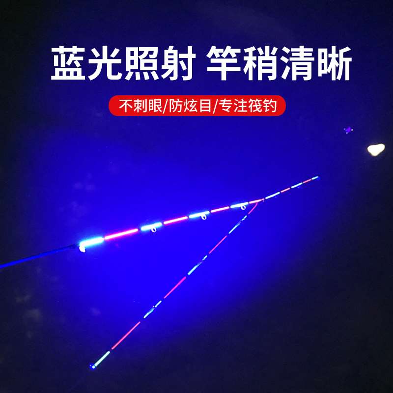 双头筏钓灯专用LED灯钓鱼灯夜钓灯蓝光灯黄光诱鱼灯聚鱼灯竿稍灯-图0