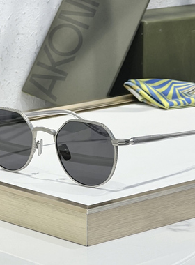 跨境高版AKS-522钛金属纹理几何多边形框太阳镜男女防紫外线墨镜