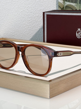 JMM KAY贵金属线芯高清玻璃镜片复古风圆框太阳镜男防紫外线墨镜