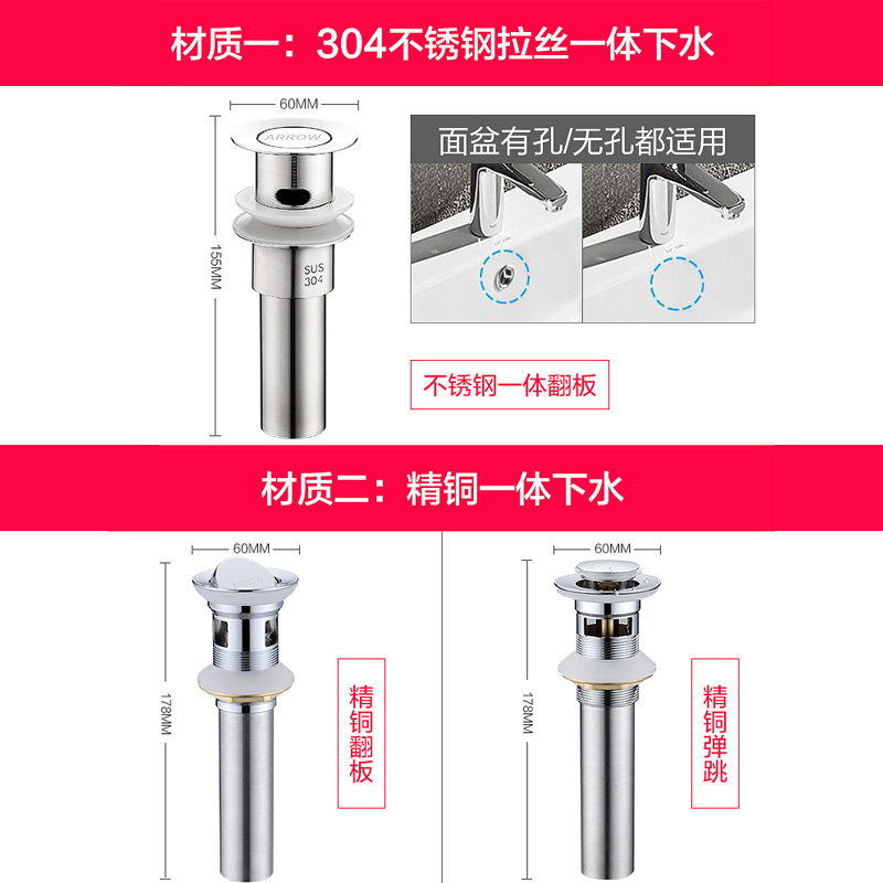 箭牌洗脸池防臭神器洗手盆下水管排水管面盆台盆配件洗脸盆下水器-图2