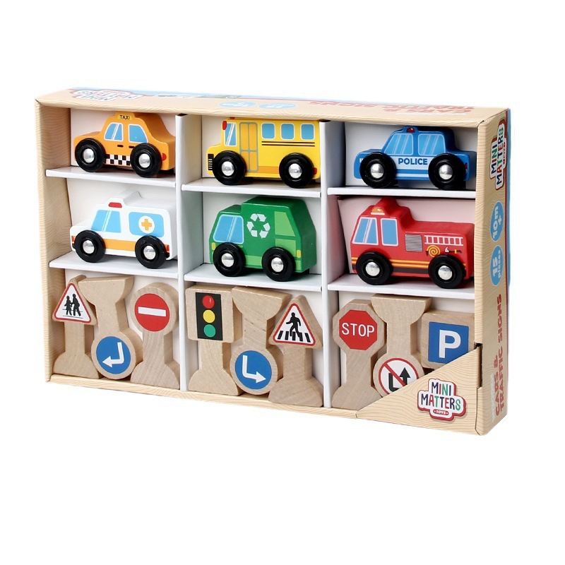 儿童交通标志木制火车玩具男孩礼物幼儿园益智区材料早教教具套装 - 图3