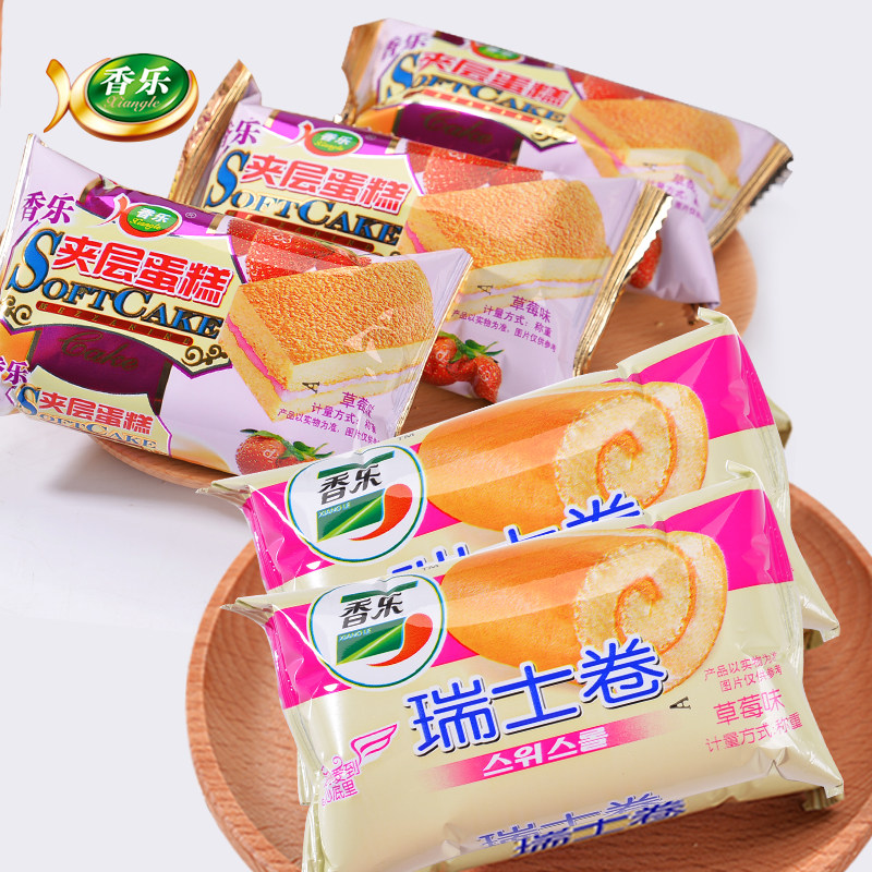 香乐500g早餐软面包新鲜整箱瑞士卷 香乐食品西式糕点