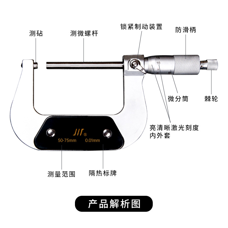 成量外径千分尺高精度0-25mm 千分尺数显测厚仪0.01mm 螺旋测微器