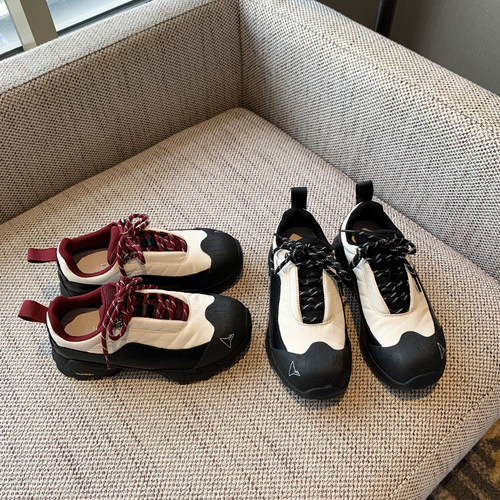 休闲鞋女潮酷2025年新款春季百搭时尚真皮拼色系带厚底登山老爹鞋 - 图2