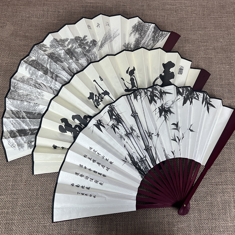 扇子折扇中国风男士古典风绘画空白宣纸8寸10寸广告折叠扇子定制-图1