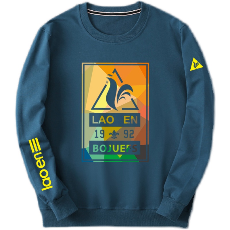 法国公鸡胖哥特大码卫衣男士纯棉圆领上衣潮胖子简约休闲春秋单款 - 图3