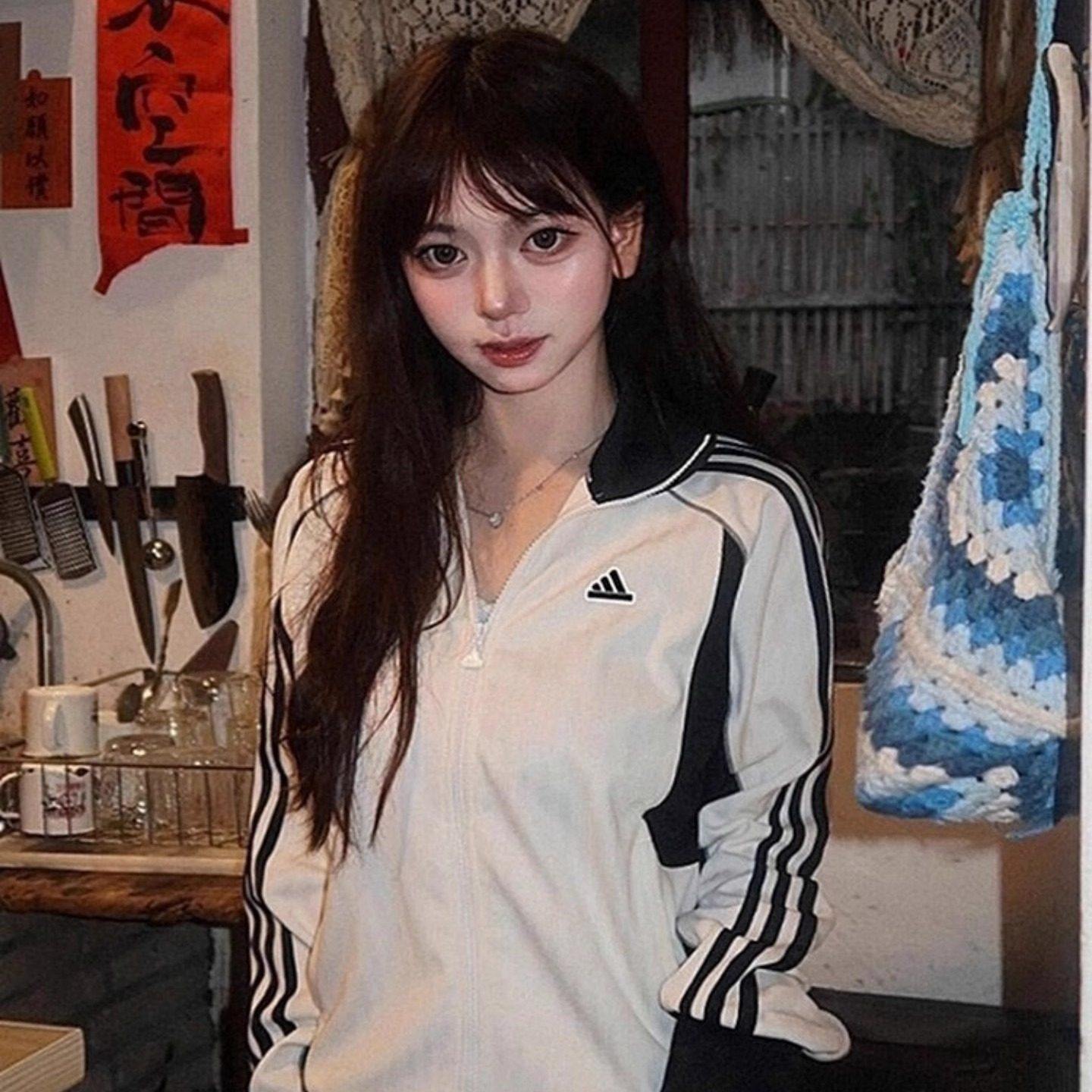 人气爆款丨QQ糖同款经典复古条纹休闲情侣立领夹克外套男女HC9952,淘宝优惠券,粉丝福利购,淘宝优惠卷